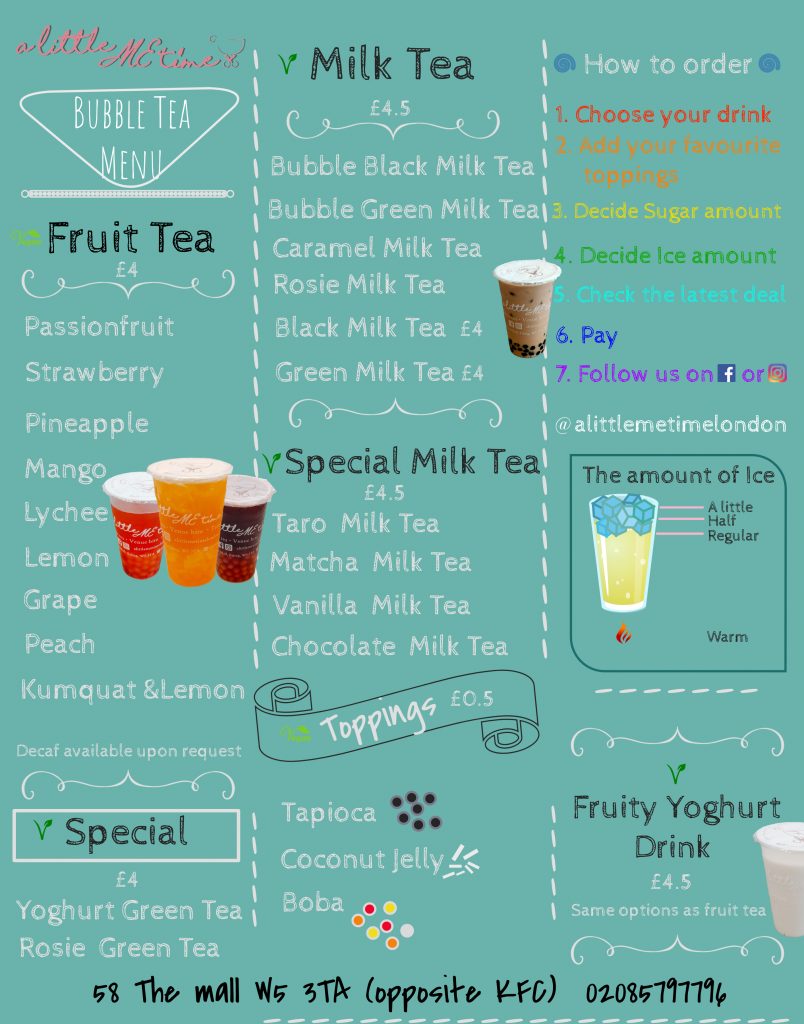 Bubble Tea Time Menu - Takeaway in London, Delivery Menu & Prices